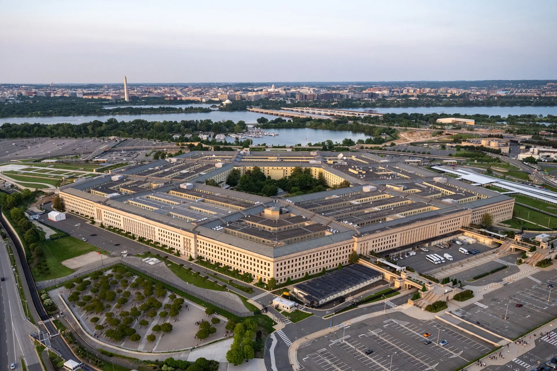 Aerial view of the Pentagon in Arlington, Virginia